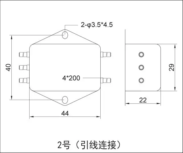 Fonyun Lead filter Power supply single phase AC EMI filter Power Line Filter