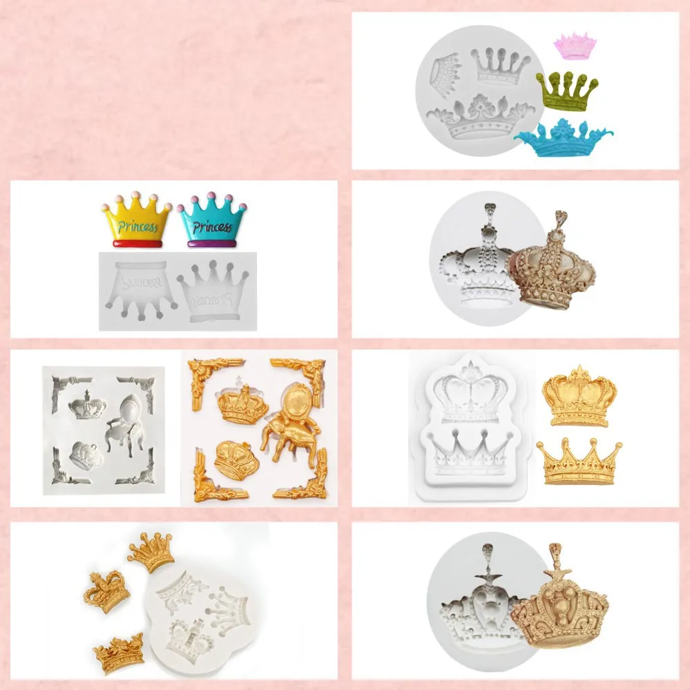 Cake Decoration Sugarcraft Crown Design Candy Silicone Fondant Mold