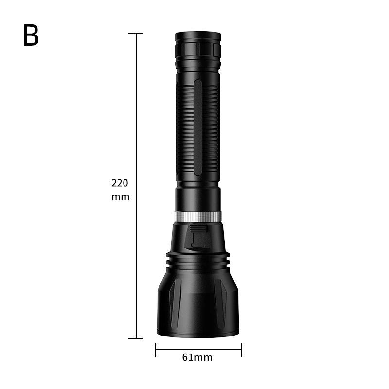 Multifunctional rechargeable diving flashlight high power professional waterproof flashlight for diving