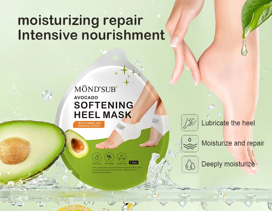 Private Label Avocado Foot Exfoliating Remove Heel Calluses Nourishing Foot Care Beautifying Feet Treatments Mask  Manufacturer