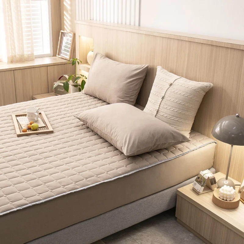 hotel bed covers king size duvet bedding set Quilted bed sheet printing design mattress protective cover fixed