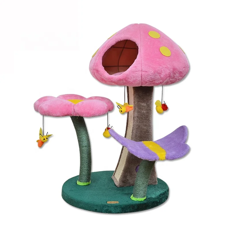 Interactive cat tree scratch board the paradise of cat house castle kitty villa nest mushroom cat toy top quality