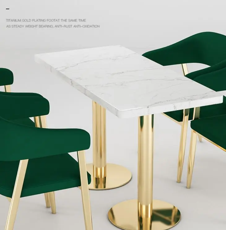 Light luxury marble dining table and chair combination tea shop dessert shop tables and chairs casual western restaurant table