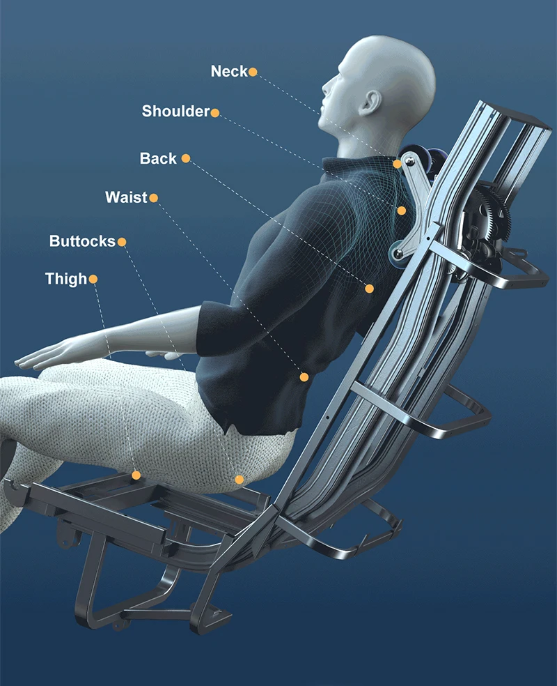 Multifunctional Automatic Robotic 4d Zero Gravity Luxury Stretch SL Track Health Treatment Full Body Massage Chair