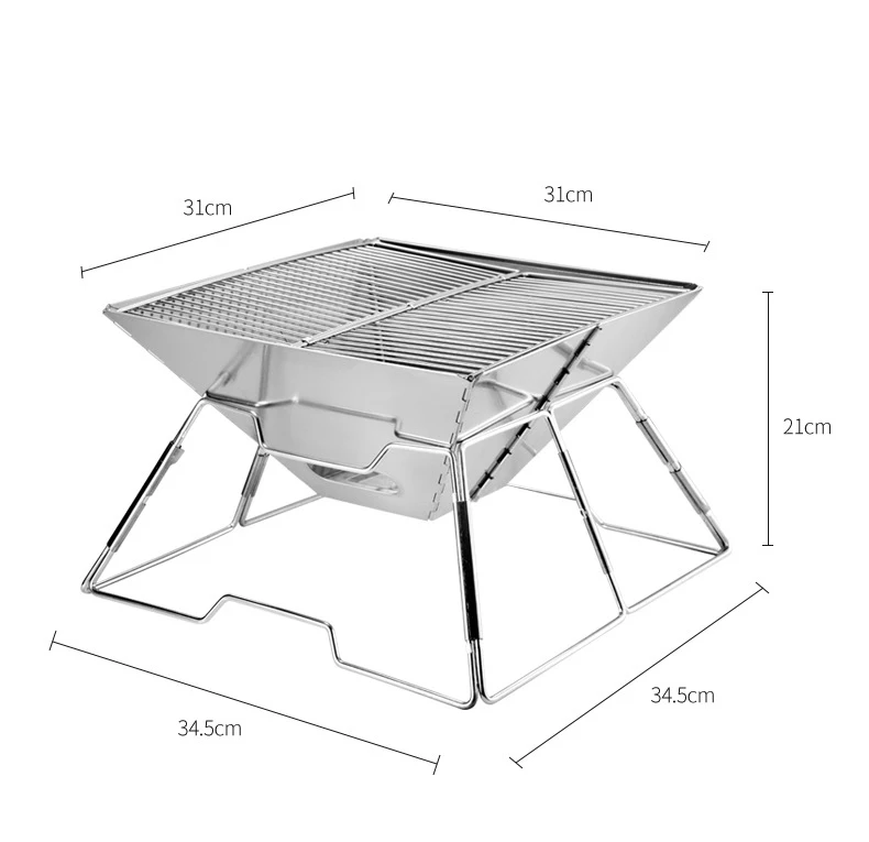 Alocs Factory Wholesale Space Saving Hiking Outdoor Portable Folding Oven Camping BBQ Grill Carbon Stove
