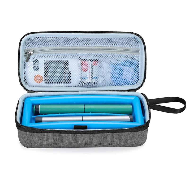 Special Purpose Travel Case for Insulin Cooler Bag with Ice Pack Diabetic Bag for 2 Pens or 6 Vials Glucose Monitor Kit