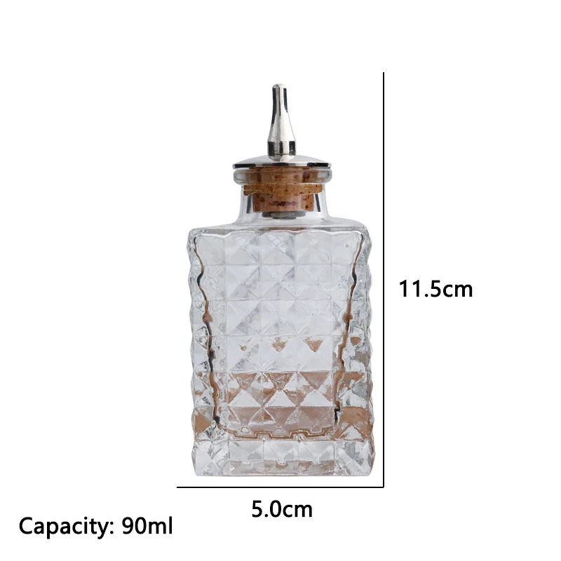 Factory Direct Wine Bottle Glass Vermouth Bitter Essence Bottle Bar Cocktail Metal Lid Bitter Essence Bottle