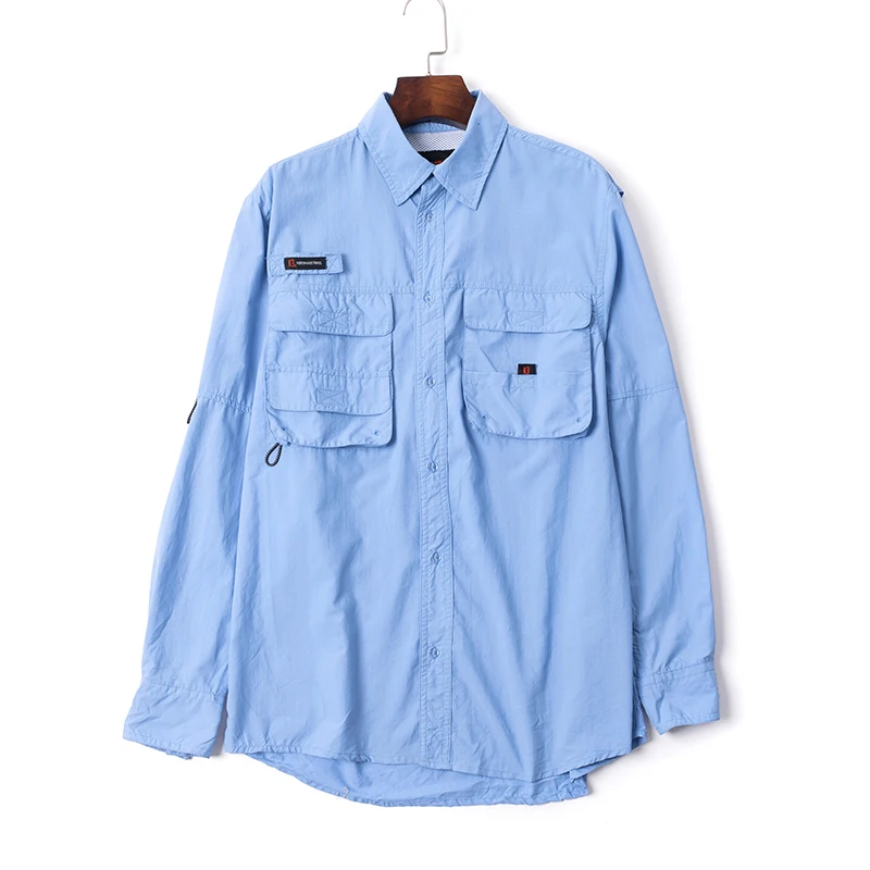 Men Fishing Outdoor LS Fishing Clothes Man Hiking Shirts Quick Dry UPF40+ UV Shirts Camisa