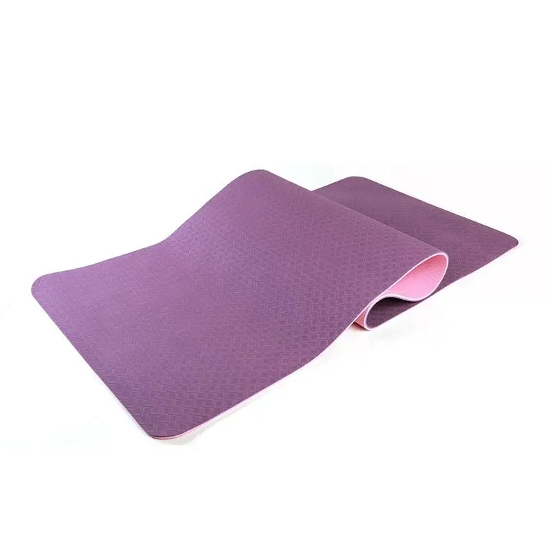 Eco Friendly Custom Print Rubber And Double Layer Texture 6mm Tpe Yoga Mat