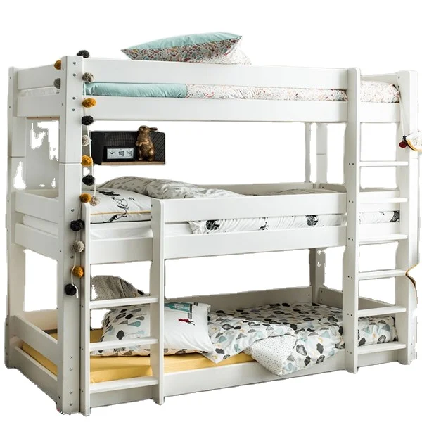 Трехъярусная кровать, детская кровать, домашняя мебель для спальни, белая детская oem фабрика на заказ