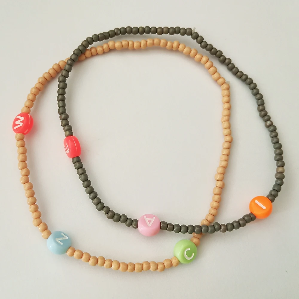  Liberty Gifts hand crafts elastic beaded mixed colors anklets heart shape wrist decoration bracelet summer beach