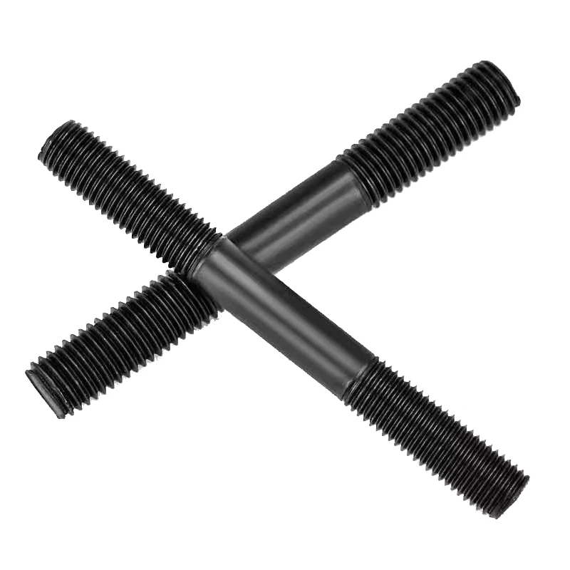 High Strength Grade 8.8/10.9/12.9 Carbon Steel DIN835 Double Head Stud With Black Oxide Thread Stud with Metric Size