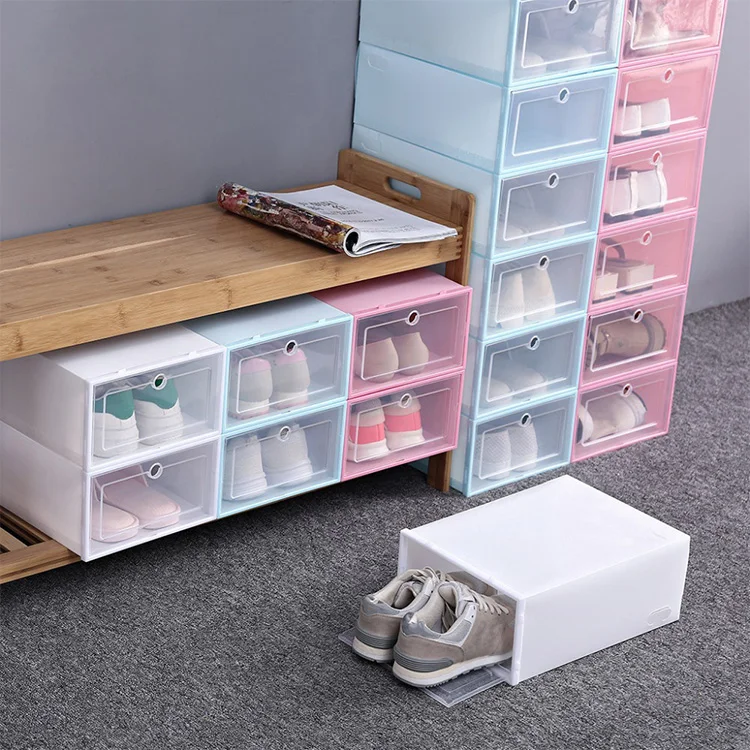 Wholesale Stackable Acrylic Clear Custom Plastic Shoe Box Storage Box Organizer For Sneakers