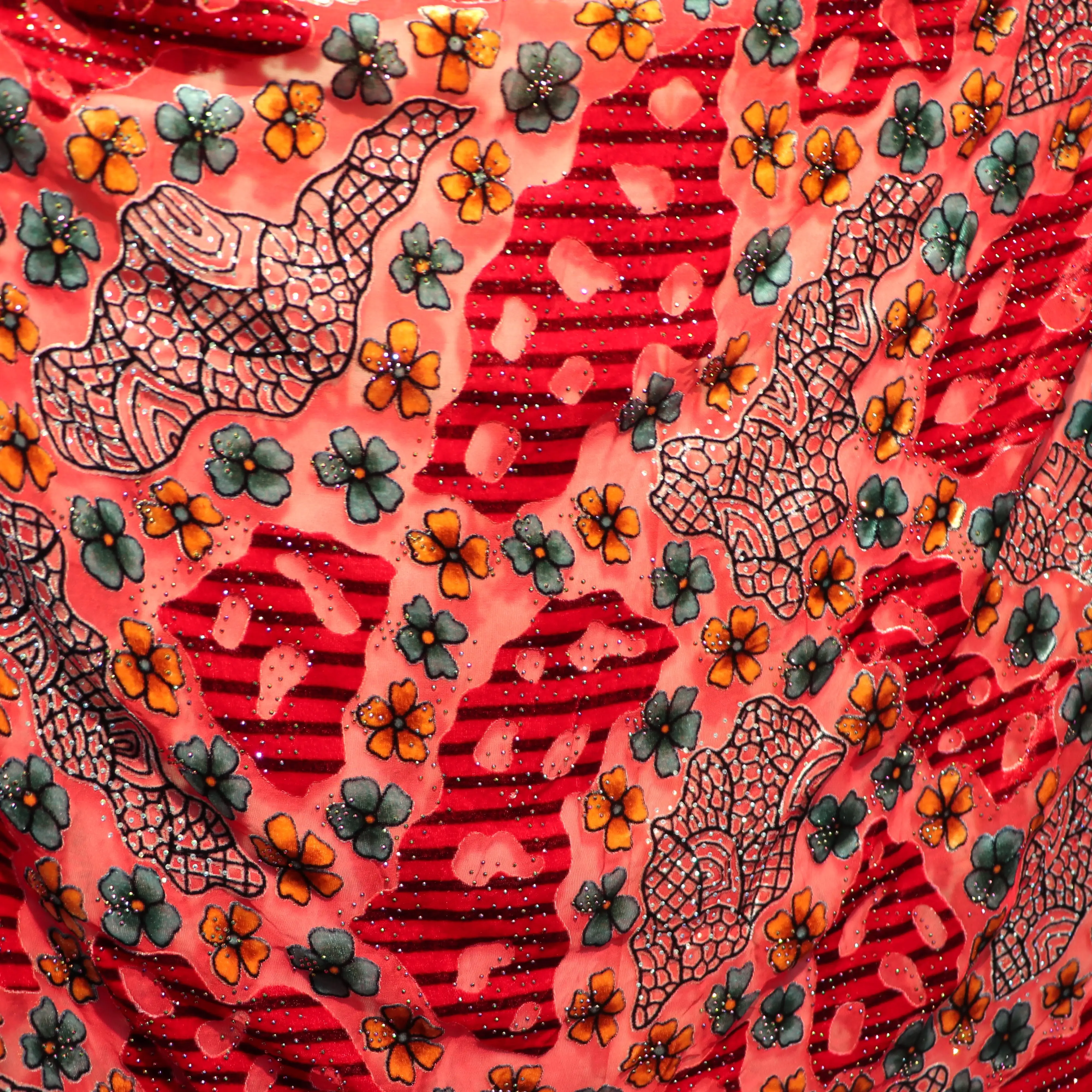 New Coming High Quality Diamond  Silk  Velvet Patch embroidery lace fabric for Luxury Lady Evening Clothes