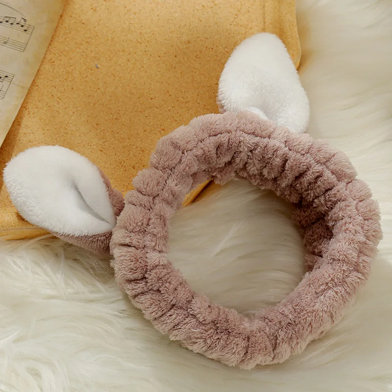 OEM/ODM Sweet Cartoon Shape Spa Headband custom  Face Wash  Microfiber Makeup Hair Band for girls  women Elastic Spa Hairband