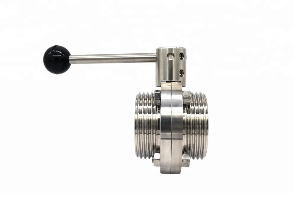 sanitary price dn100 wafer manual stainless steel butterfly valev with pull handle