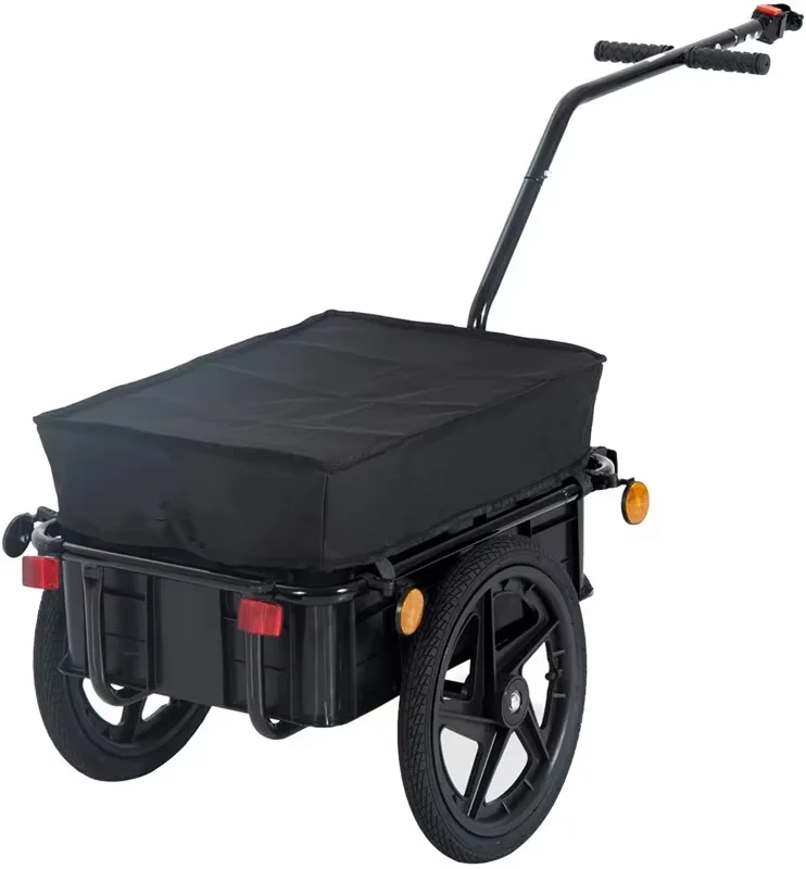 Hot Sale heavy Duty Garden Wagon Large Capacity Metal Frame Bicycle Cargo Trailer