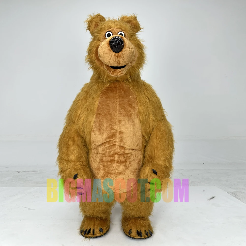 Professional custom Inflatable Long Hair Bear mascot costume cartoon animal brown bear costumes for sale  for event performance