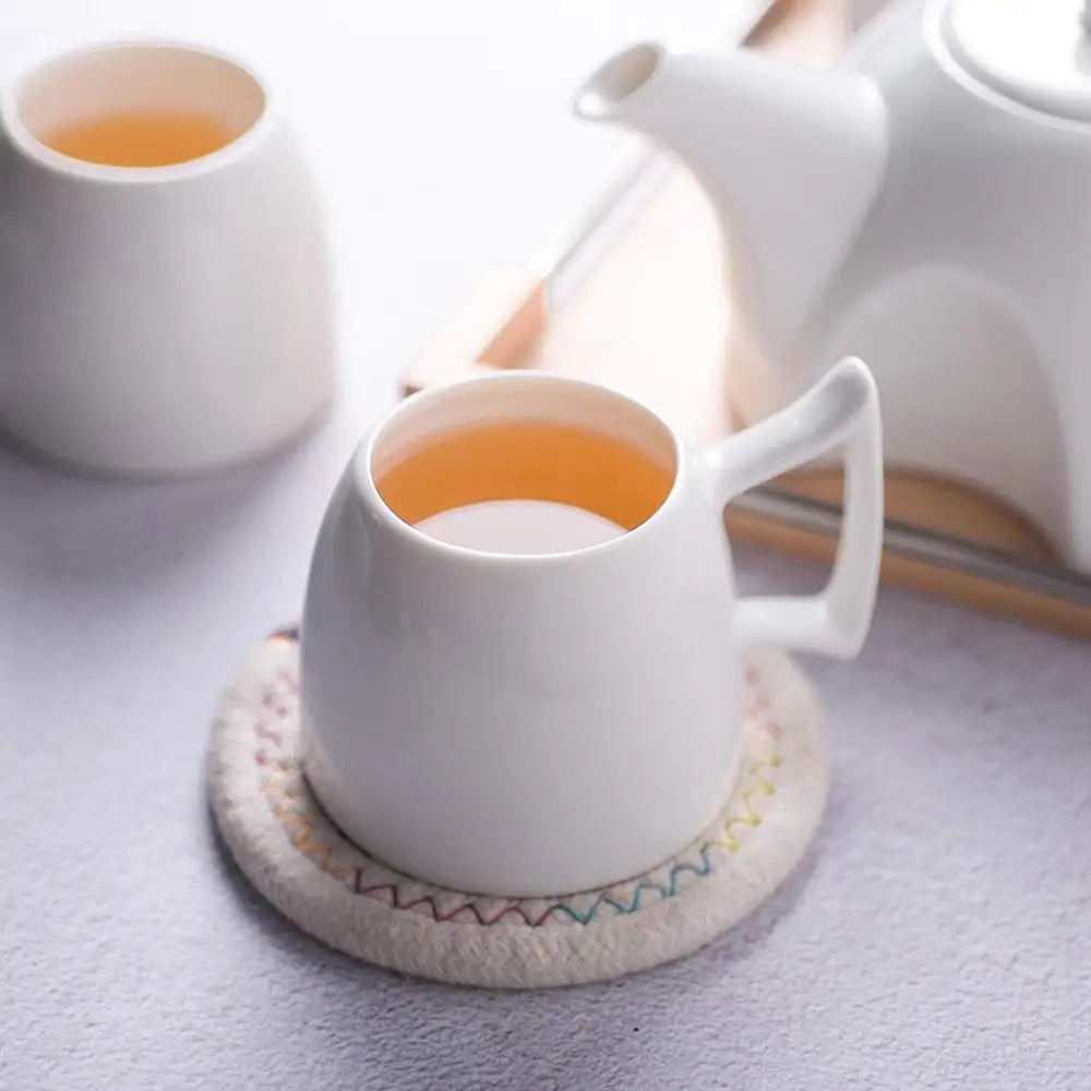 ceramic coffee pot Mini Porcelain Tea Set - Ceramic Teapot Coffee Cup Set for Drinking Tea,Latte,Espresso,or Water including Whi