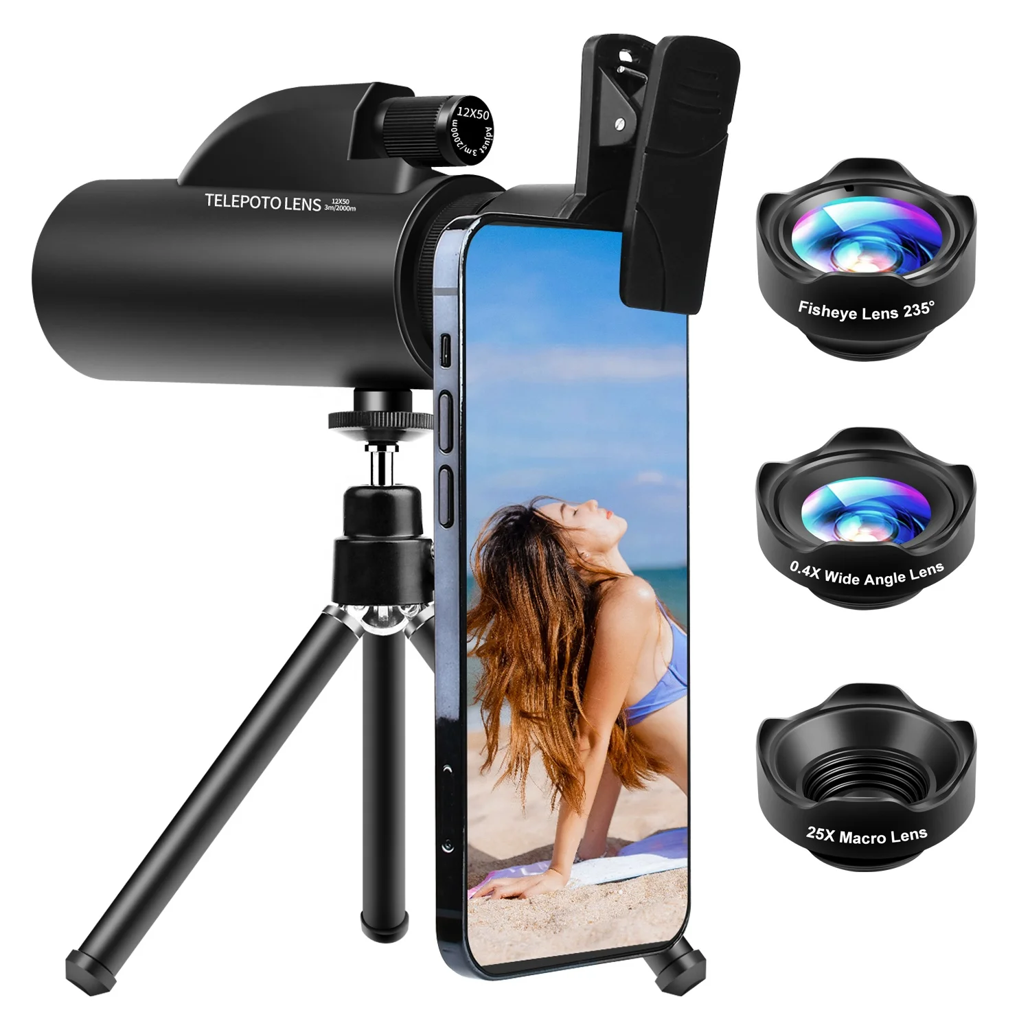 Binoculars viewing portable handheld kit multi-function wide Angle macro fish-eye camera lens