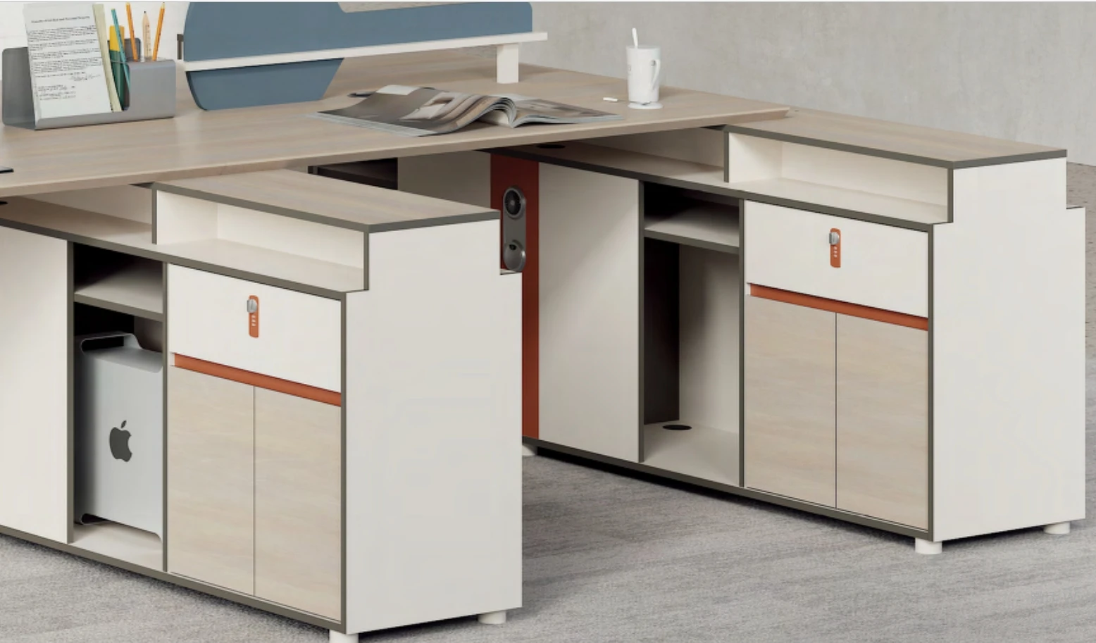 Modern Design 4 Person Office Furniture Workstation Desk