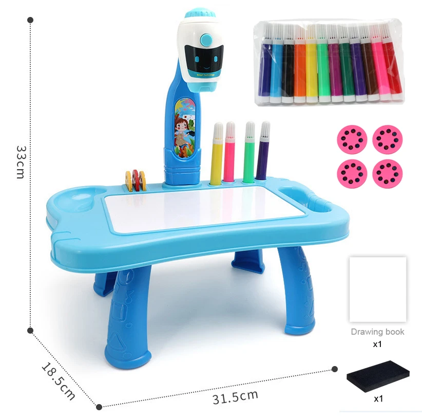 Painting Board Desk Led Projector Art Drawing learning Table educational Toys kids drawing projector toy