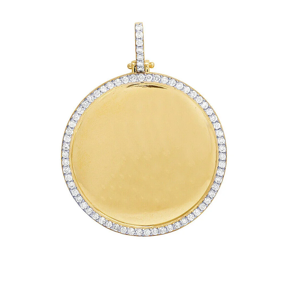 Hot Sale Hip Hop Iced out Micro Pave CZ Brass Blank Photo Pendant