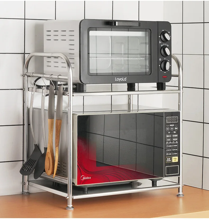 2 tier kitchen storage rack microwave oven rack, 2-tier storage shelf kitchen shelves