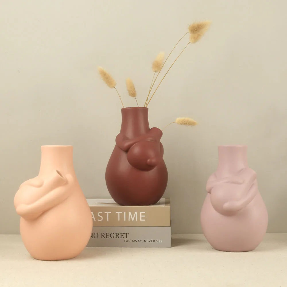 Modern Design Mother Child Stye Ceramic Flower Vases For Home Hotel Restaurant