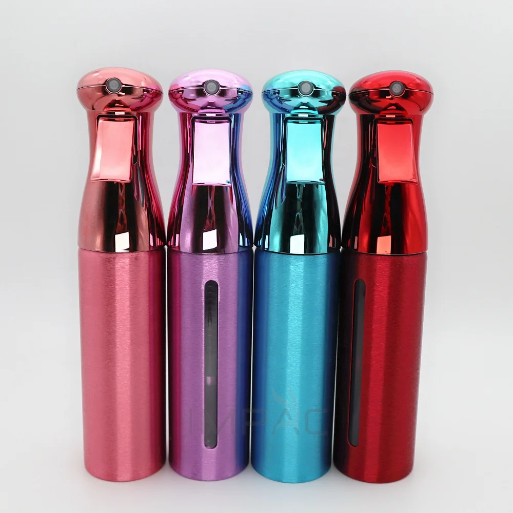 250ML shiny metal salon hair water spray continuous mist bottle