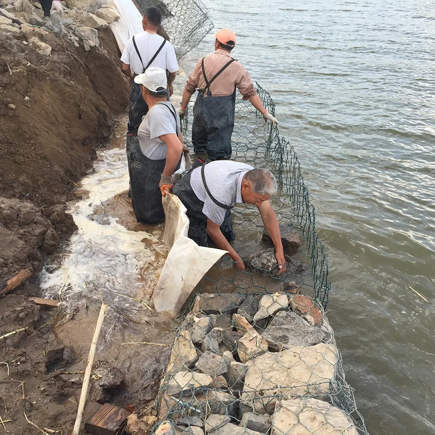 Gabion Slope Protection Stone Cage Net galvanized retaining wall gabion mesh