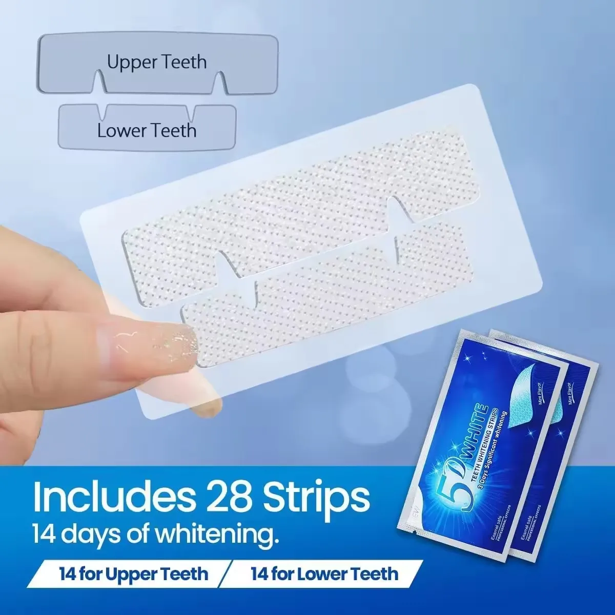 Wholesale 14 Pack/Box Mint Flavor Whitening Strips For Teeth With Peroxide