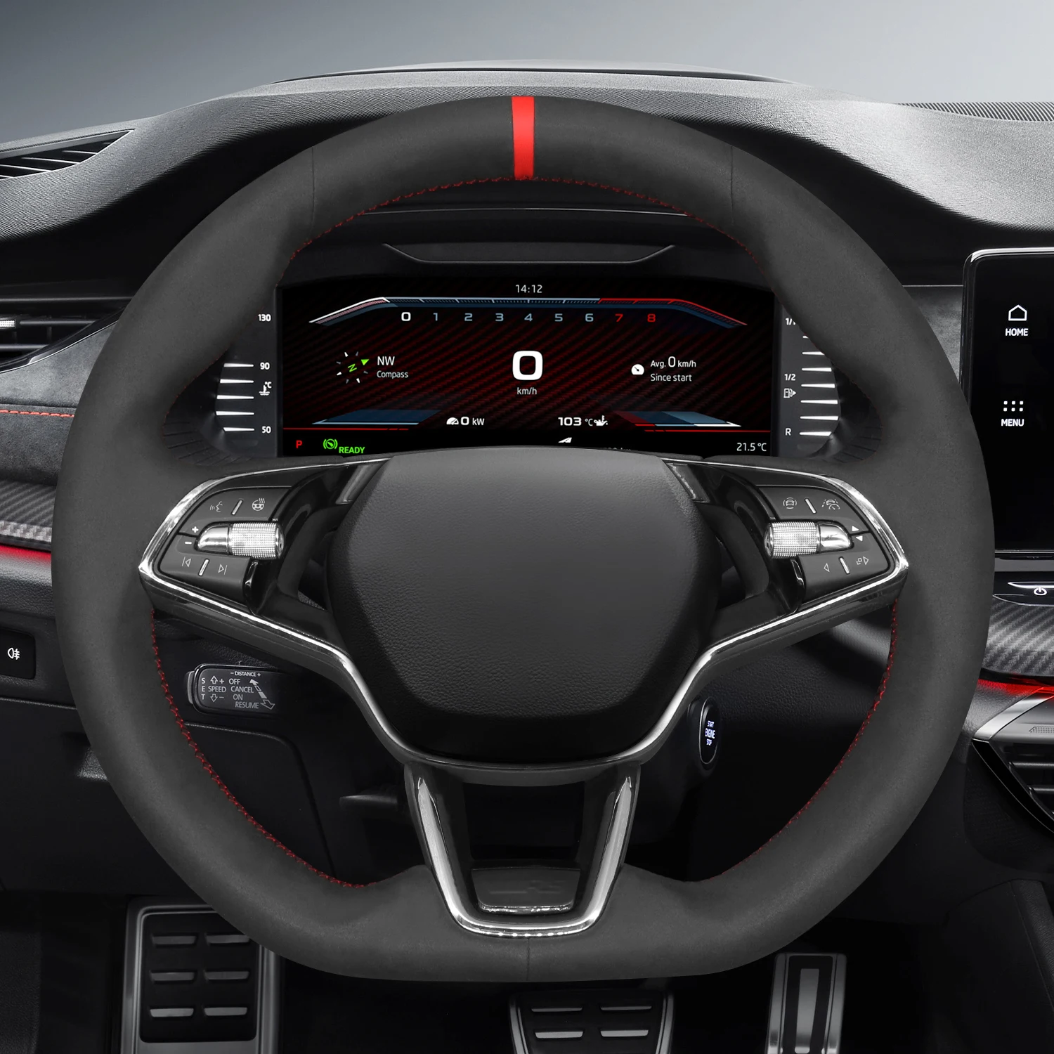 Factory Price Custom PU Leather Steering Wheel Cover for Skoda Fabia Octavia VRS RS 20212022 2023