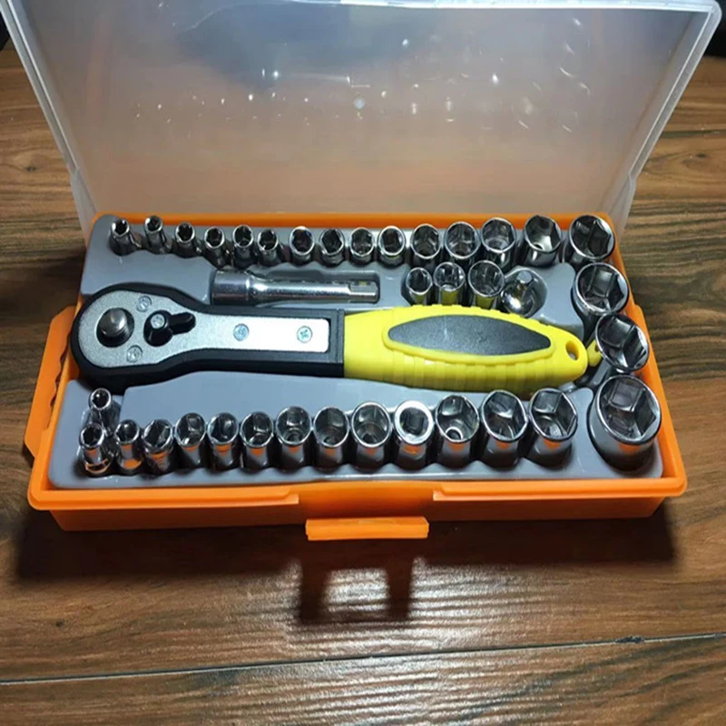 40PCS Tool Set Ratchet Socket Wrench and Screwdriver Set with Bits