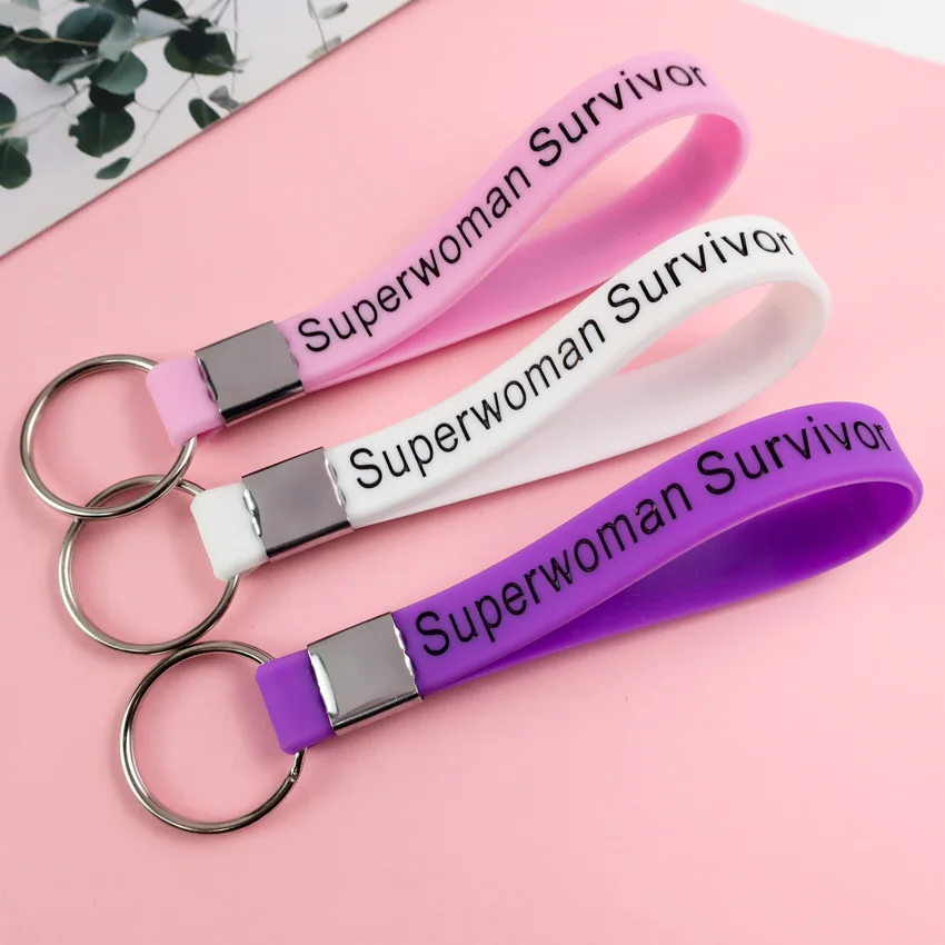 Custom key ring rubber key chain bracelet wristlet designer silicone wristband keychain