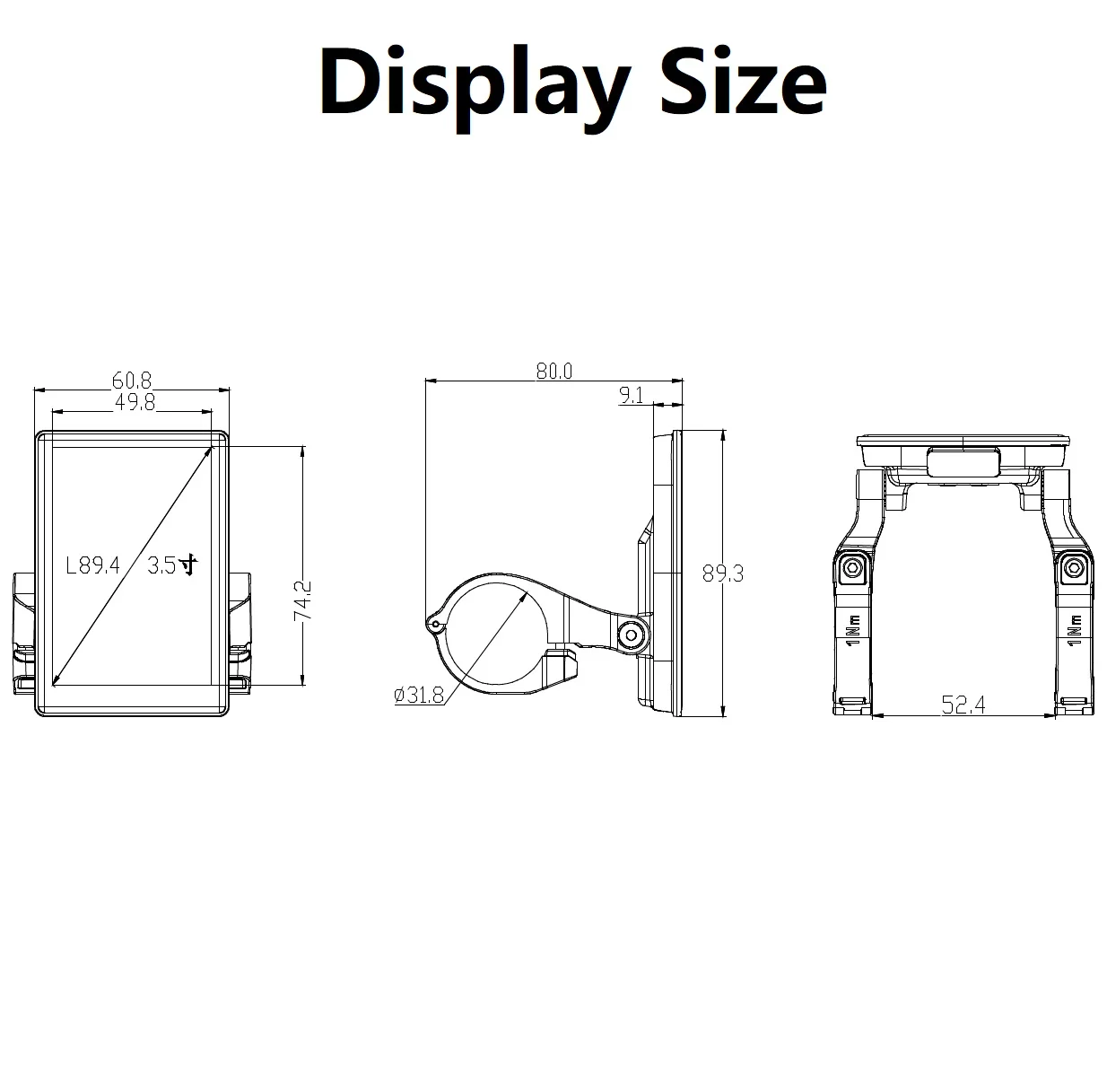 Bafang Smart Color IPS Sunlight Readable Display EB04 for Bafang 8FUN Mid Drive Motor Kits BT APP with UART or CAN