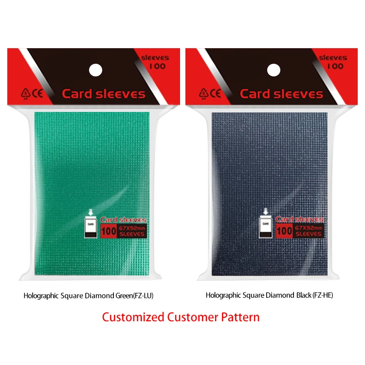 Plastic Protector 100 PCS Packing Clear Hologram Standard Card Sleeves for Yugioh Trading Penny Credit Card