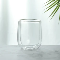Custom Logo 330ml Double Wall Tumbler Glass Cup High Borosilicate Wholesale Glass Mugs High Quality Tea Coffee Glasses