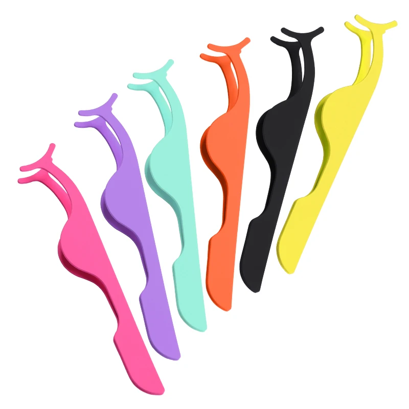 Custom logo stainless steel Lashes Applicator Tweezers Bulk Magnetic Lash Tweezers packaging False Eyelash Tweezers