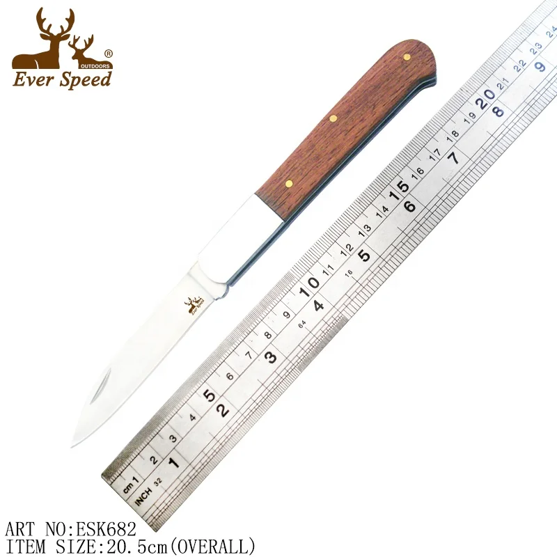 High quality wood handle camping lock tactical knife survival tool