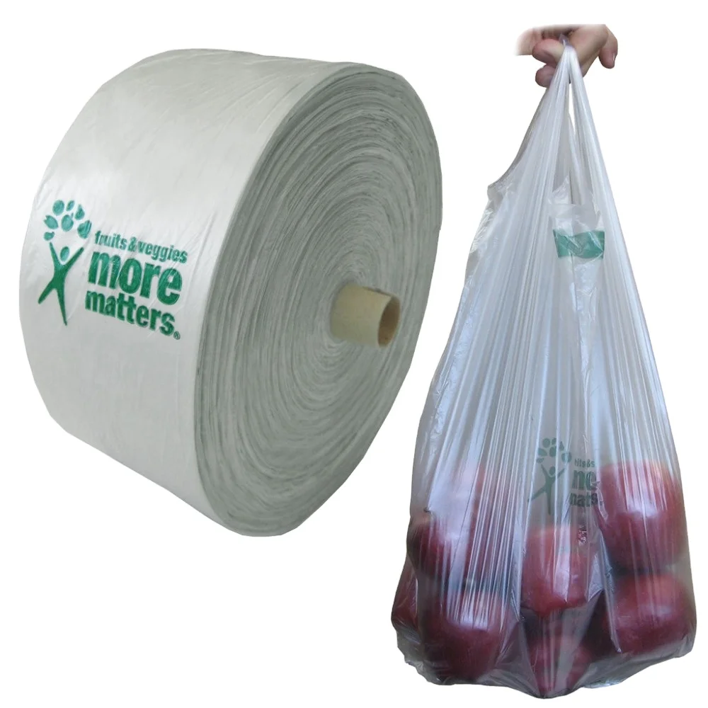 Полиэтиленовые пластиковые пакеты для покупок на заказ овощей супермаркета