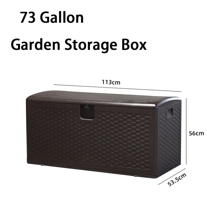 3 in 1 73Gallon Garden Storage Box Waterproof Resin Storage Box Garden Box for  for Indoor & Outdoor