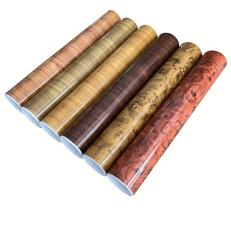 PVC self adhesive wood Grain vinyl film roll for decoration
