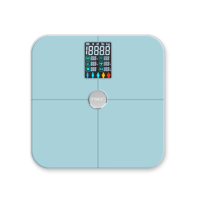 Big Display New Designed Bluetooth Digital Body Fat Analyzer BMI Heart Rate Health Care Monitor Scale Weighing Machine