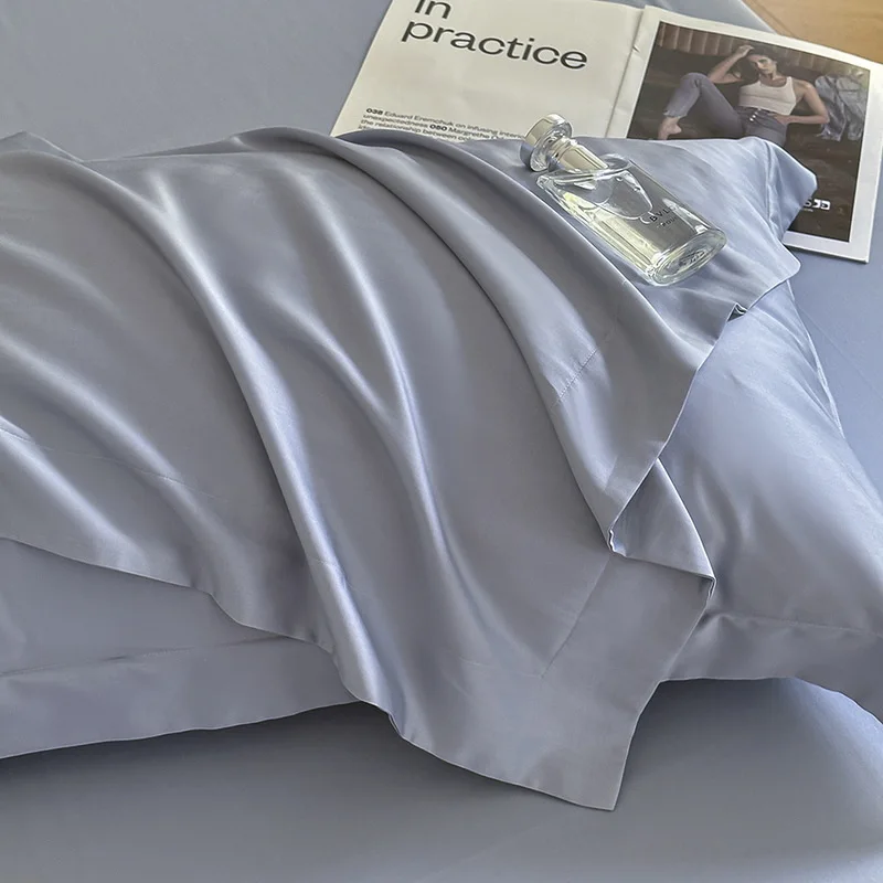 Deeda Factory 100% Cotton 400TC Bedding Set Plain Style Grey Color 4pcs Hotel Quality Pillow Cases and Sheets for Home Use