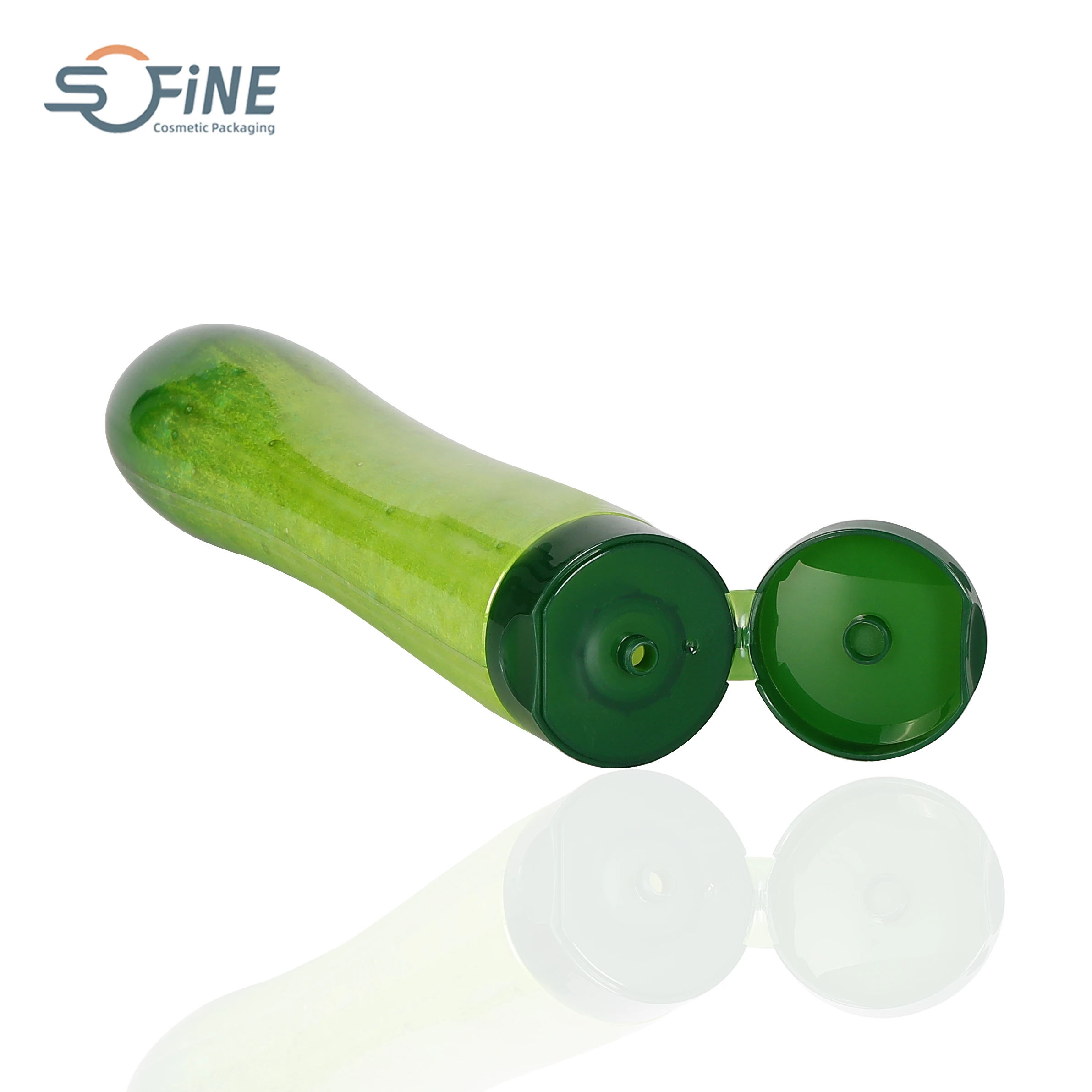 Unique aloe shape gel PE bottles 100ml 250ml wholesale