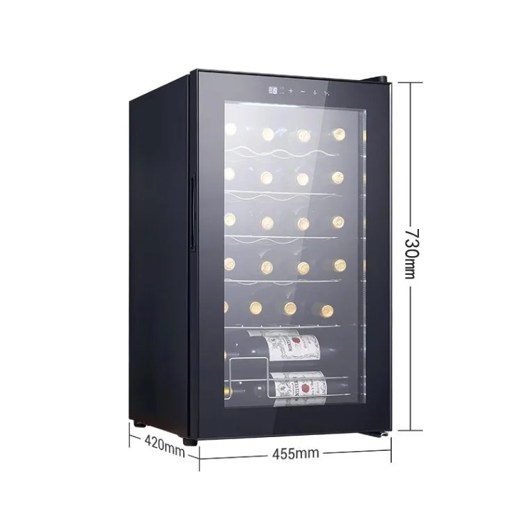 LANYI 24 Bottles Red Wine Cellar Center Refrigerator Showcase Cooling Wine Cooler White Black Door With Light YS-7024