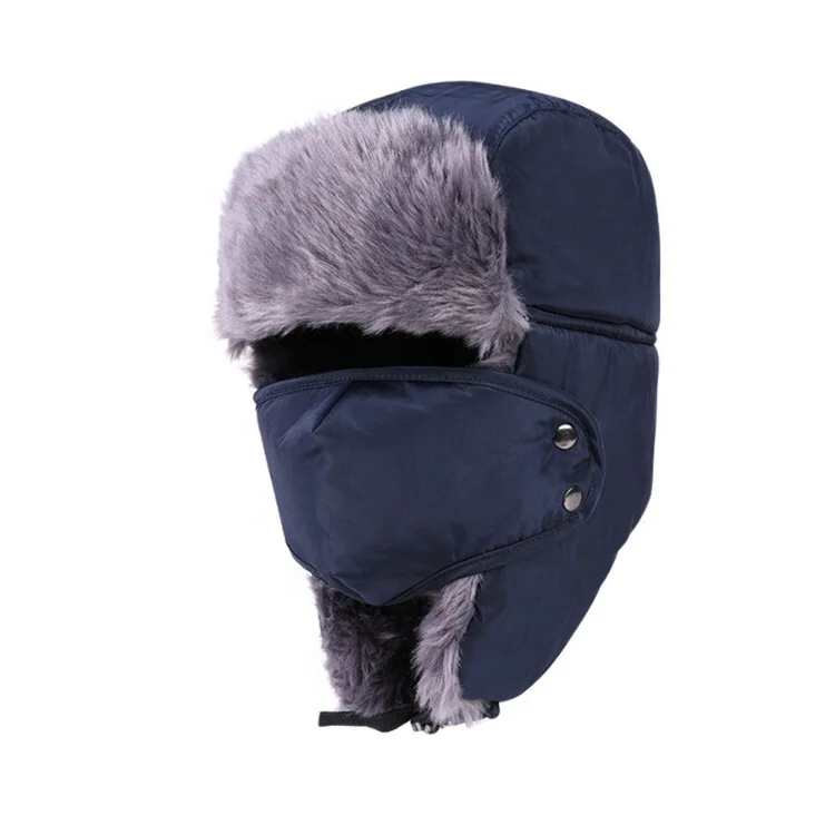 Russian style wholesale soft high quality face mask windproof thicken winter hat Earflap Hat