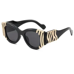 Fashion Personality Women Oversized Sunglasses Luxury Brand Designer Big Frame Sun Glasses Retro Female Cat Eye Sunglasses Uv400