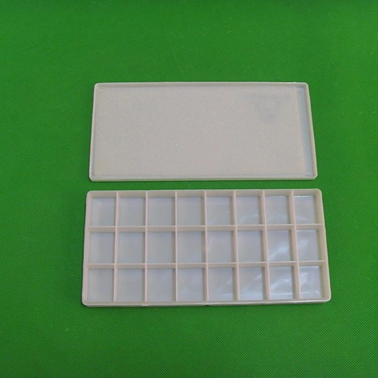 LOW MOQ 24/36 Color Rectangle Shape Beautiful paint palette box color palette box with lid